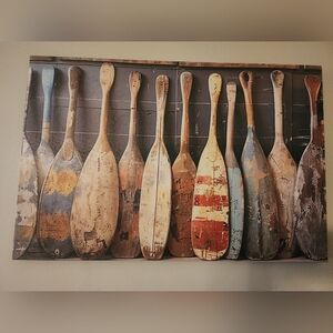 Rustic Wooden Paddle Wall Art, NWT